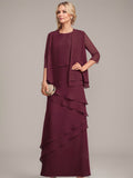 Sheath/Column Scoop Floor-Length Chiffon Mother of the Bride Dress