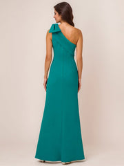 Sheath/Column One Shoulder Floor-Length Satin Evening Dress