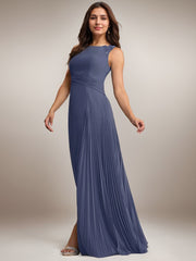 A-Line Scoop Floor-Length Sequins Chiffon Mother of the Bride Dress