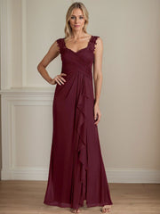 A-Line Sweetheart Neckline Pleated Mesh Mother of the Bride Dress