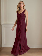 A-Line Sweetheart Neckline Pleated Mesh Mother of the Bride Dress