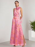 A-Line Scoop Full-Length Chiffon Evening Dress