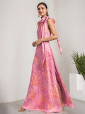 A-Line Scoop Full-Length Chiffon Evening Dress