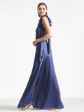 A-line Scoop Full-Length Chiffon Evening Dress