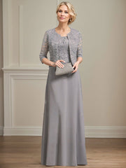 Sheath/Column Lace(Non-Stretch)/Chiffon(Non-Stretch) Mother Of The Bride Dresses With Lace