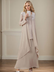 Elegant V-Neck Long Sleeves Floor-Length Mother Of The Bride Dresses WithWrap