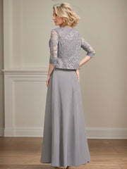 Sheath/Column Lace(Non-Stretch)/Chiffon(Non-Stretch) Mother Of The Bride Dresses With Lace