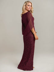 Mermaid V-Neck Floor-Length Chiffon Mother of the Bride Dress