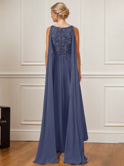 A-Line V-Neck Floor-Length Chiffon Mother of the Bride Dress