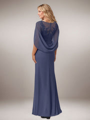 A-Line Capelet Chiffon Mother Of The Bride Dresses With Lace