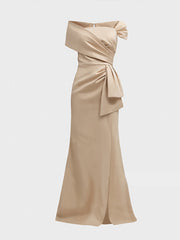 Elegant Wrap Sheath Mother Of The Bride Dresses With Split Front