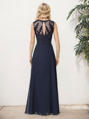 Sheath/Column Chiffon Mother Of The Bride Dresses With Appliques Lace