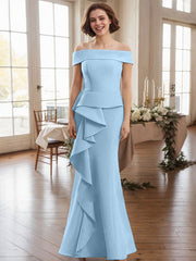 Off-The-Shoulder Cascading Ruffles Mother Of The Bride Dresses