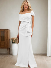 Elegant Wrap Sheath Mother Of The Bride Dresses With Split Front